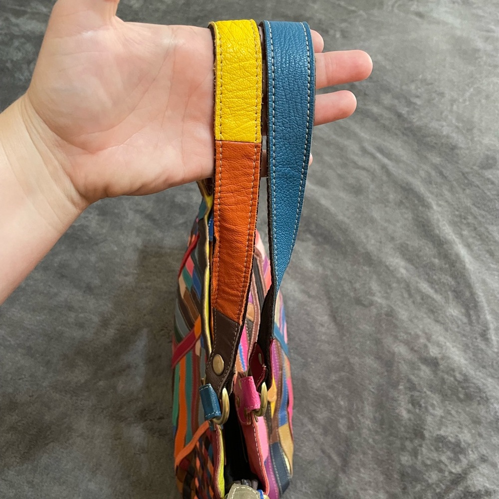 Ameri Leather Shoulder Bag Multi-Colored Purse Ha… - image 3